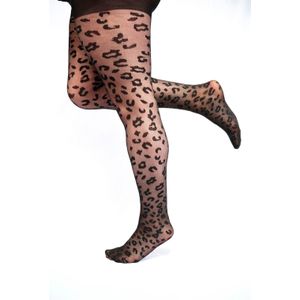 Pamela Mann Leopard Pattern Curvy Super Stretch Tights Black 3XL(52/54)