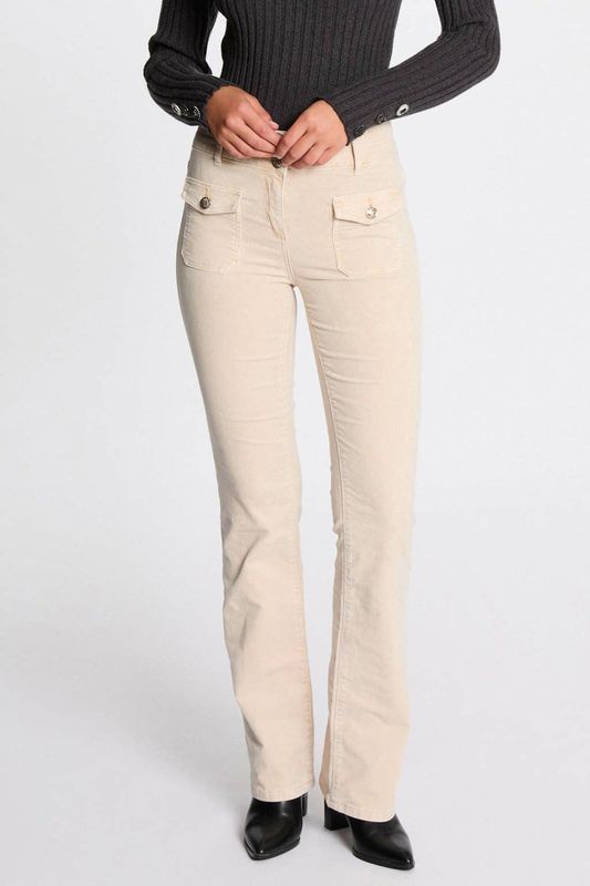 Morgan flared regular waist casual broek ecru