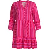 ONLY CARMAKOMA jurk CARMARRAKESH met all over print en volant roze