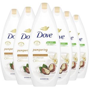 Dove Purely Pampering Sheabutter & Vanille Hydraterende douchegel - 6 x 250 ml - voordeelverpakking