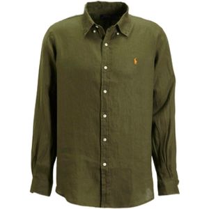 POLO Ralph Lauren slim fit overhemd met logo thermal green