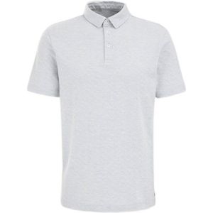 WE Fashion slim fit polo met jacquard lichtblauw