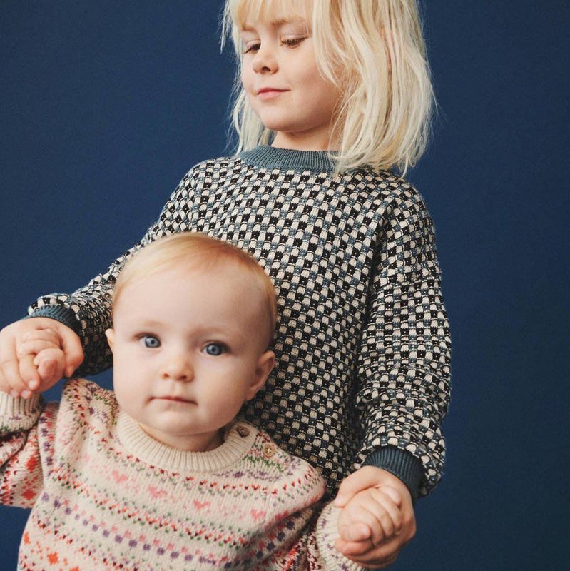 WHEAT - Trui 'Olga' - Beige - Knitwear - Lange Mouw - Aztec Print