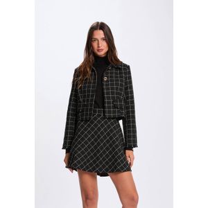 Morgan geruite mini rok met glitter zwart