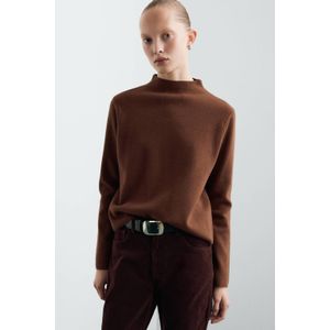 Mango gebreide trui donkerbruin