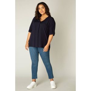 Base Level Curvy Blouse Donkerblauw