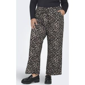 ONLY CARMAKOMA wide leg high waist broek met panterprint