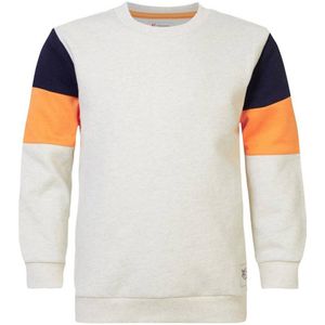 Noppies sweater met backprint ecru/oranje/zwart