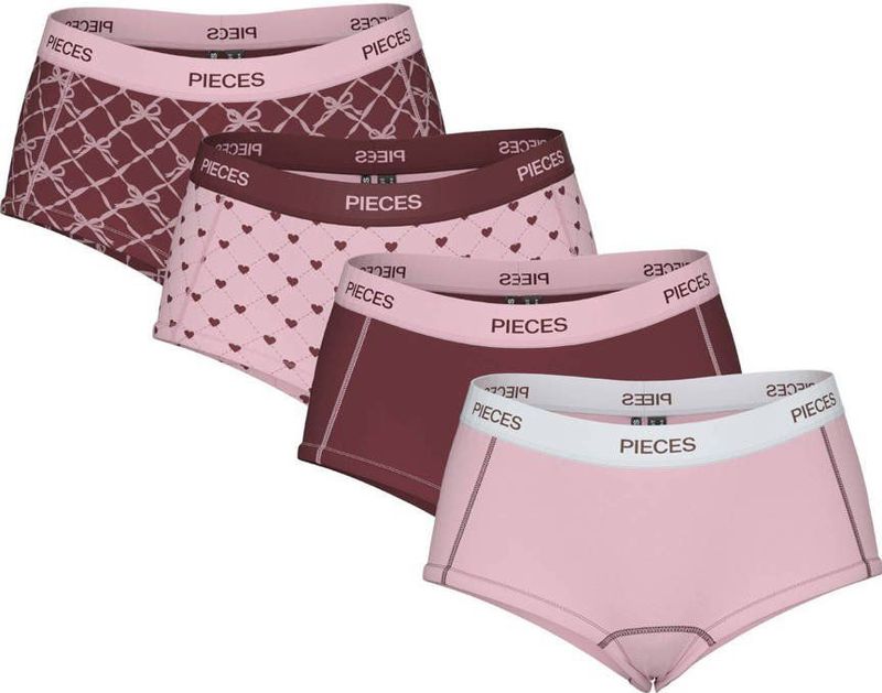 PIECES - PCLOGO LADY 4 PACK BC - Dames Slips