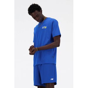 New Balance T-shirt Athletics Premium kobaltblauw