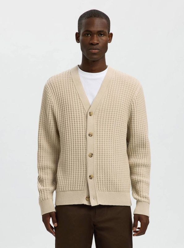 SELECTED HOMME - TOM - Gebreid Herenjack - Effen - Puur Katoen