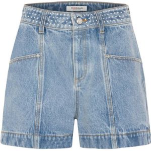 Morgan slim fit short light blue denim