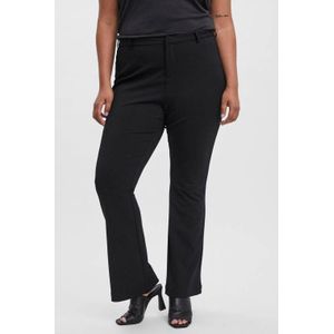 VERO MODA CURVE flared broek VMCAMIRA van gerecycled polyester zwart