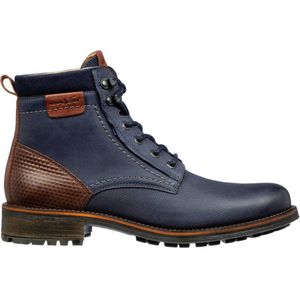 Van Lier Fritz leren veterboots donkerblauw