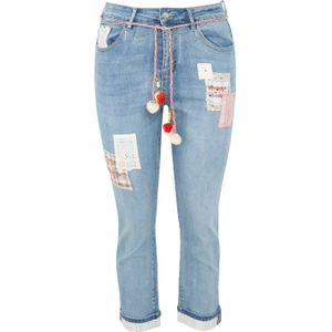 Paprika cropped slim fit jeans medium blue denim