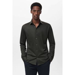 Mango Man regular casual overhemd donkergroen