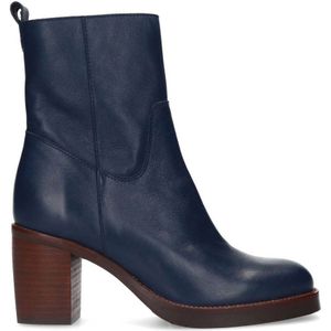 Manfield leren enkellaarzen blauw