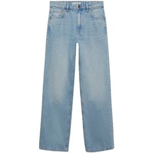 Mango high waist straight jeans light blue denim