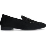 Manfield suède loafers met studs zwart