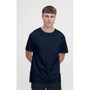 Solid regular fit T-shirt donkerblauw