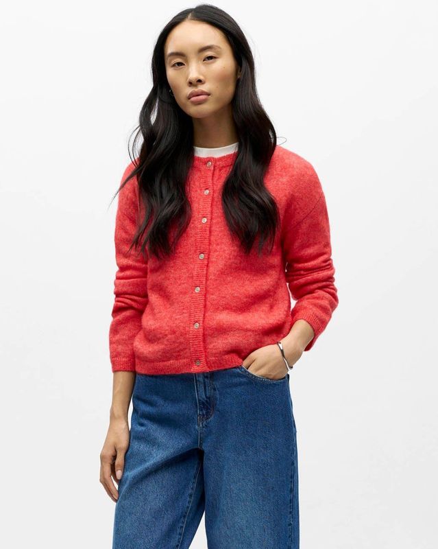 OBJECT vest rood gebreid