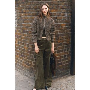 Mango high waist wide leg jeans kaki