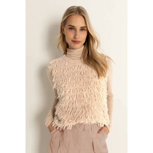 CLAUDIA BY CLAUDIA STRÄTER mouwloze top met wol beige gebreid