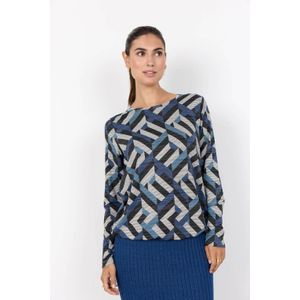 Soyaconcept - Top - Blauw - Lange Mouwen - Grafische Print