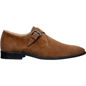 Van Lier suède gespschoenen cognac