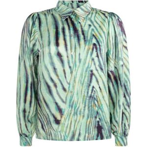 Aaiko blouse met zebraprint blauw/ zwart