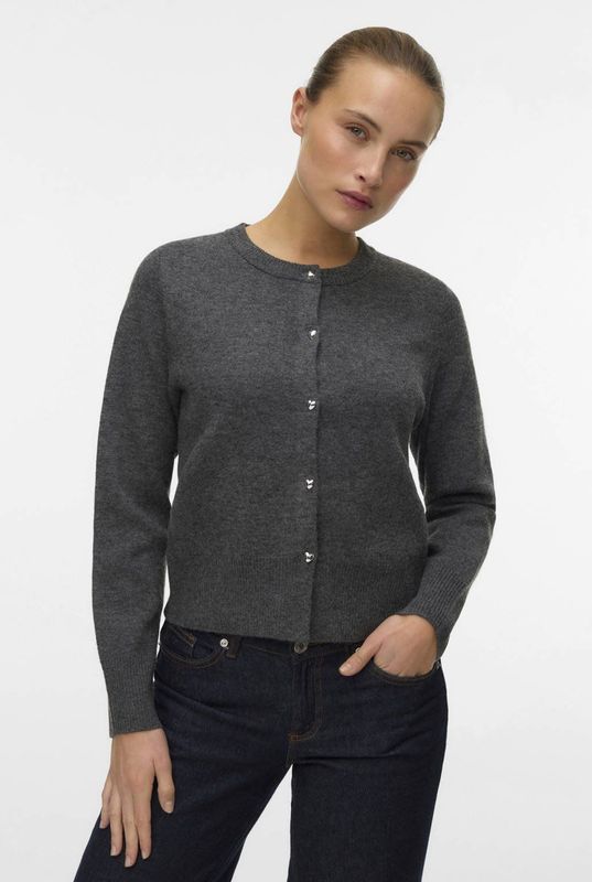 Vero Moda - Vmkacy Ls O-neck - Cardigan - Zwart