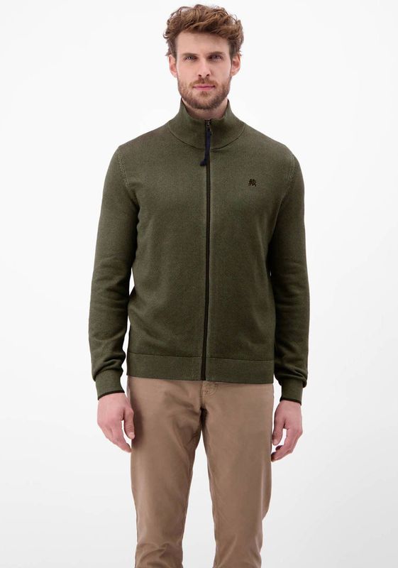 Lerros - Gebreid Vest - Katoen - Opstaande Kraag