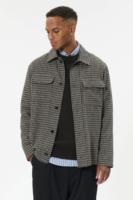 Matinique - Overshirt - Zwart - Geruit - Met Wol