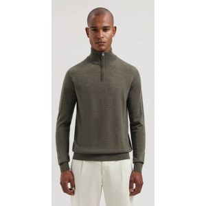 Dstrezzed gebreide trui met wol donkergroen