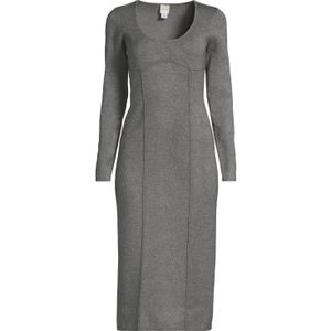 Calvin Klein - Tech Knit Slim Midi Jurk - Grijs - Dames