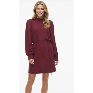 VILA - VIPALLAS - Jurk - Donkerrood - Korte Ballonmouwen - Polyester