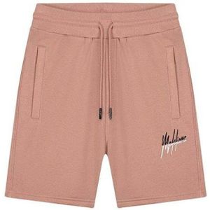 Malelions regular fit short met logo light mauve/black