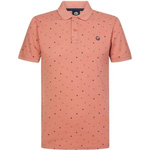 Petrol Industries polo met all over print red brick