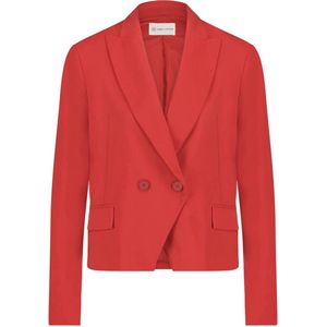 Jane Lushka rechtvallende blazer Bart van travelstof rood