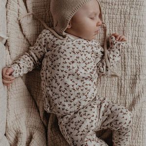 Yumi Baby new born overslag longsleeve Brown Leafs