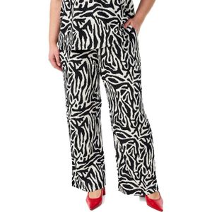 Zizzi - Wide Leg High Waist Broek - Zwart