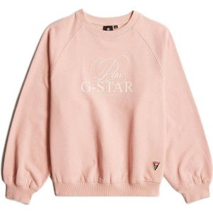 G-Star RAW sweater sweater loose raglan met tekst zalmroze