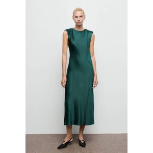 Mango satijnen cocktailjurk donkergroen
