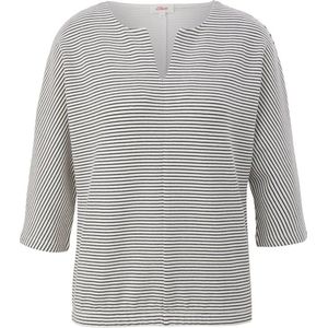 s.Oliver gestreepte sweater zwart/ecru