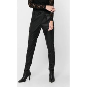 ONLY coated tapered fit broek ONLPOPTRASH zwart