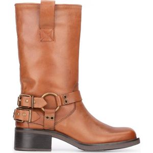 PS Poelman Leren Bikerboots Cognac