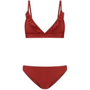 Shiwi voorgevormde triangel bikini Beau met ruches donkerrood