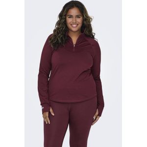 ONLY PLAY CURVY Plus Size sportshirt ONPEAN donkerrood