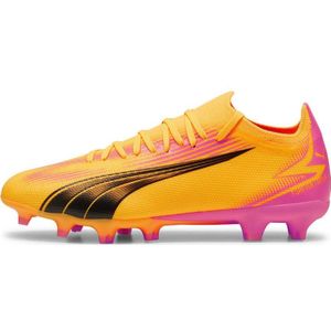 Puma Ultra Match FG/AG Senior voetbalschoenen roze/zwart/oranje