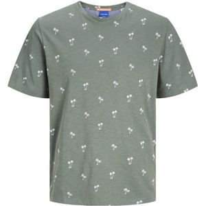 JACK & JONES ORIGINALS regular fit T-shirt JORPALM met all over print groen